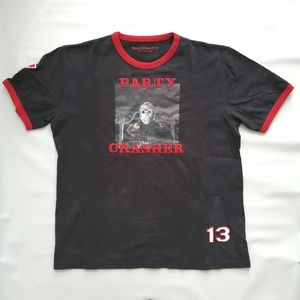 Party Crasher Jason Voorhees Friday The 13th Y2K Navy T-shirt XL